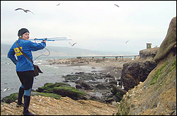 Graduate student Jessica Meir in the field.